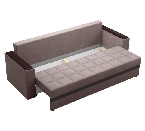 Прямой диван Правила мебели Атланта Шоколад, рогожка Шоколад, рогожка