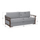 Прямой диван Правила мебели Лорд Серый, велюр Серый, велюр