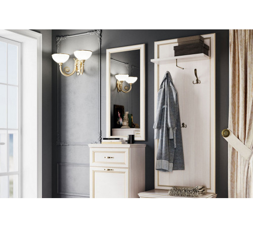 Настенная вешалка Кураж Сиена Бодега белый, патина золото Бодега белый, патина золото