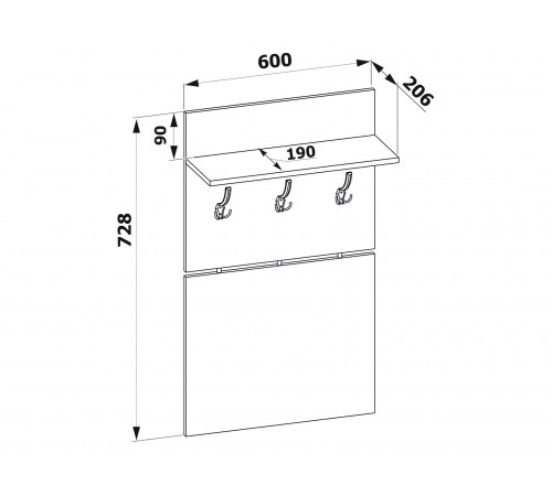 Настенная вешалка Сокол ВШ-4 Белый Белый