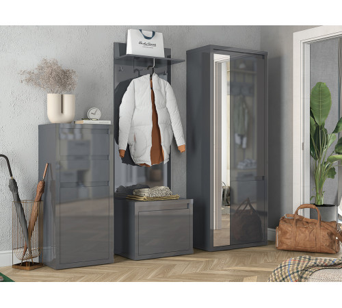 Настенная вешалка Правила мебели Норд СТЛ.413.08 Серый глянец Серый глянец