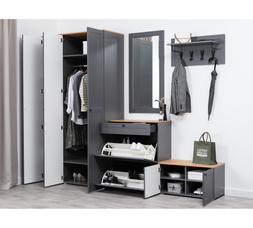 Настенная вешалка Моби Остин Серый графит Серый графит