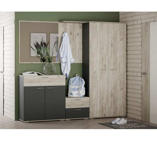 Настенная вешалка Сильва Санти НМ 014.16 Дуб Крафт серый 55 см