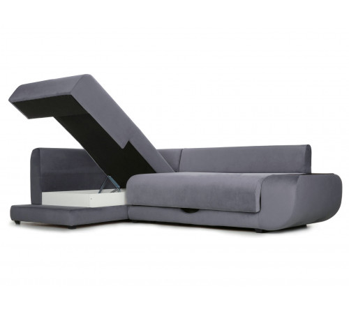 Угловой диван Правила мебели Манхэттен Стальной, велюр Слева