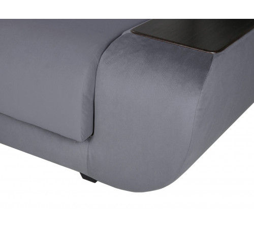 Угловой диван Правила мебели Манхэттен Стальной, велюр Слева