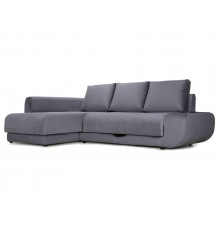 Угловой диван Правила мебели Манхэттен Стальной, велюр Слева