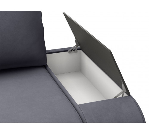 Угловой диван Правила мебели Манхэттен Стальной, велюр Слева