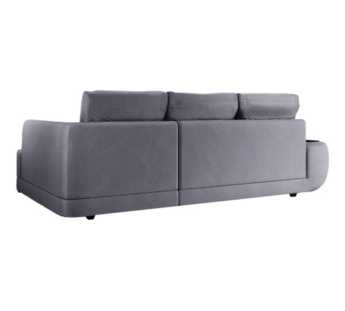 Угловой диван Правила мебели Манхэттен Стальной, велюр Слева