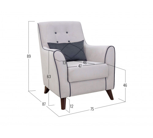 Кресло НижегородмебельИК Фрэнклин Серебро / Графит, велюр Серебро / Графит, велюр