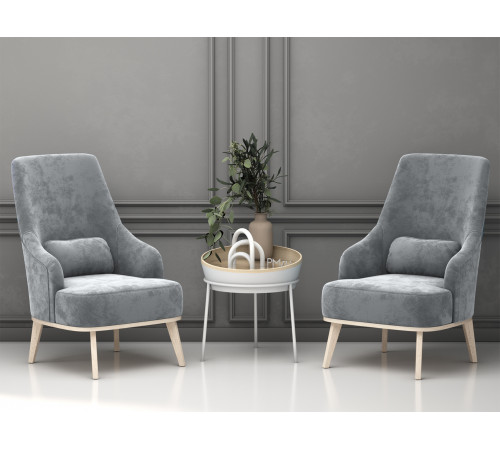 Кресло Правила мебели Лаурель Серебро, микровелюр Серебро, микровелюр