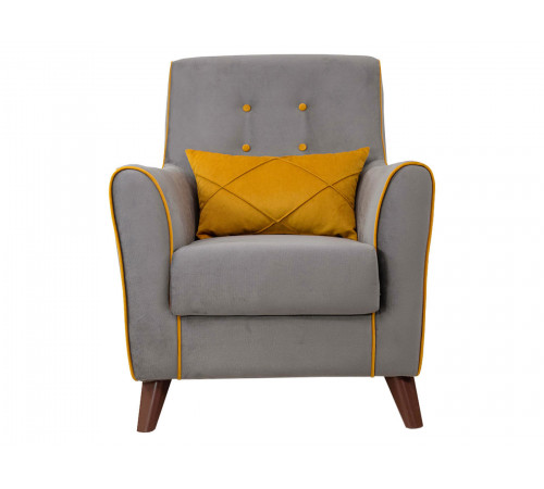 Кресло НижегородмебельИК Фрэнклин Графит / Желтый, велюр Графит / Желтый, велюр