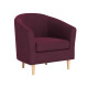 Кресло Правила мебели Элен Винный, велюр Винный, велюр
