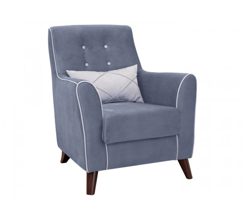 Кресло НижегородмебельИК Фрэнклин Деним / Серый, велюр Деним / Серый, велюр