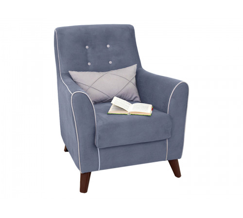 Кресло НижегородмебельИК Фрэнклин Деним / Серый, велюр Деним / Серый, велюр