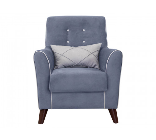 Кресло НижегородмебельИК Фрэнклин Деним / Серый, велюр Деним / Серый, велюр