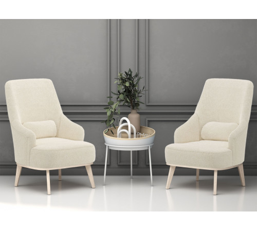 Кресло Правила мебели Лаурель Крем, иск. мех Крем, иск. мех