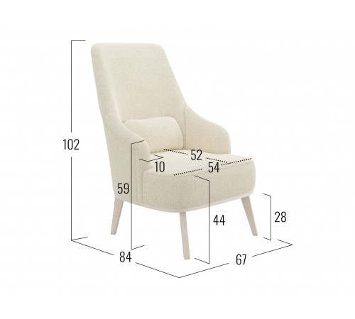 Кресло Правила мебели Лаурель Крем, иск. мех Крем, иск. мех