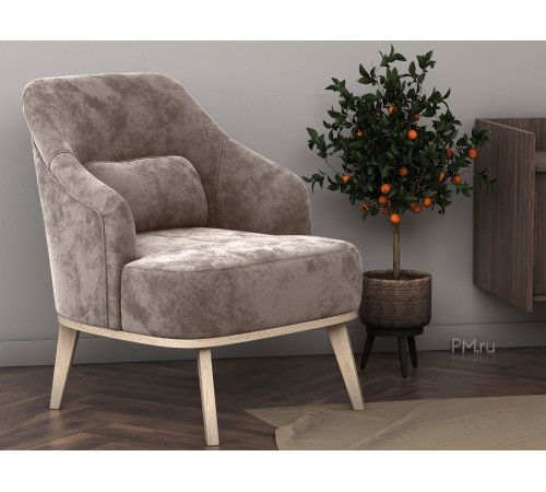 Кресло Правила мебели Лаурель Миди Латте, микровелюр Латте, микровелюр