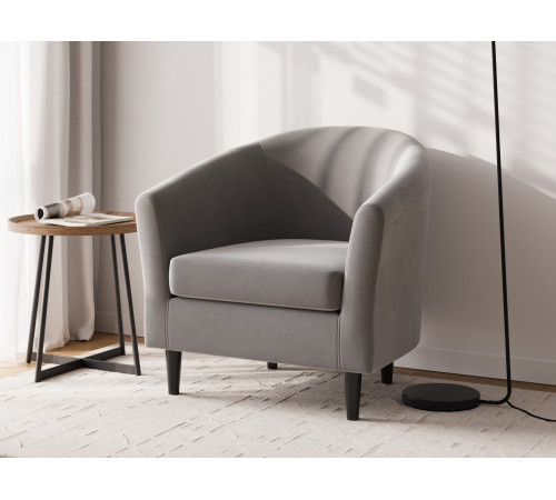 Кресло Правила мебели Элен Серый, велюр Серый, велюр