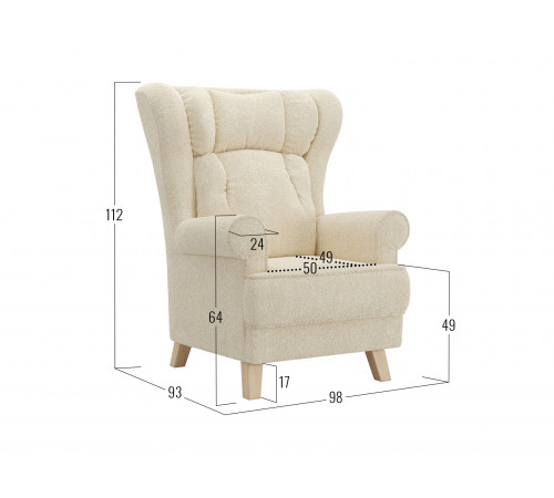 Кресло Элегия Лори Натуральный, лак Натуральный, лак