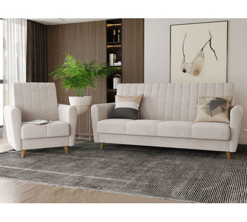 Кресло Сильва Эссен Бежевый, велюр Бежевый, велюр