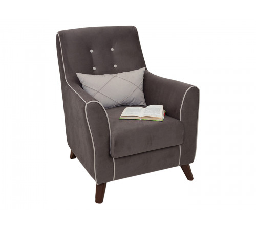 Кресло НижегородмебельИК Фрэнклин Мокко / Крем, велюр Мокко / Крем, велюр