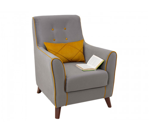 Кресло НижегородмебельИК Фрэнклин Графит / Желтый, велюр Графит / Желтый, велюр