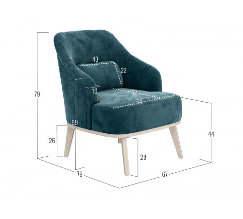 Кресло Правила мебели Лаурель Миди Зеленый, микровелюр Зеленый, микровелюр