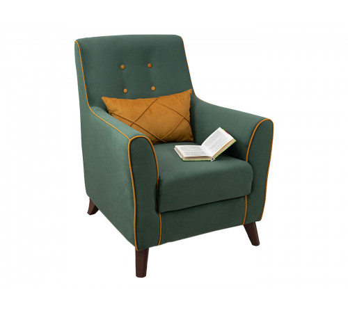 Кресло НижегородмебельИК Фрэнклин Лиственный / Желтый, велюр Лиственный / Желтый, велюр