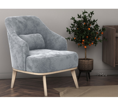 Кресло Правила мебели Лаурель Миди Серебро, микровелюр Серебро, микровелюр