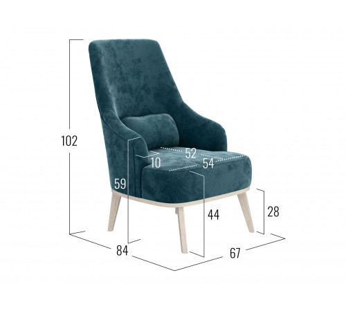Кресло Правила мебели Лаурель Зеленый, микровелюр Зеленый, микровелюр