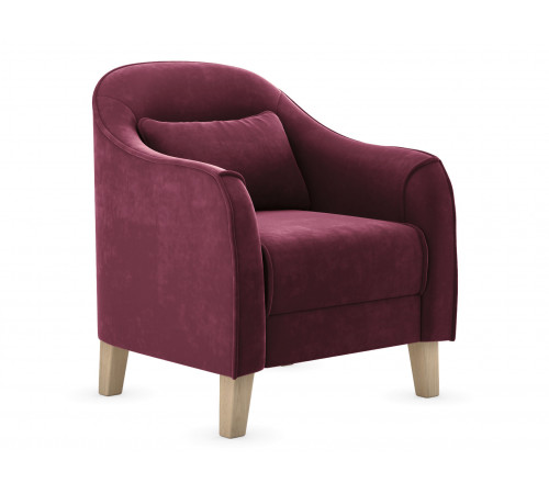 Кресло Правила мебели Эдита Брусничный, велюр Брусничный, велюр