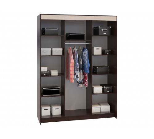 Шкаф-купе Сокол Контур ШР-1 с зеркалом Венге / Беленый дуб Венге / Беленый дуб