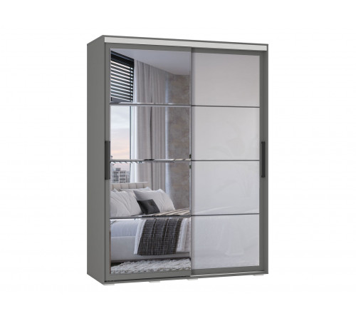 Шкаф-купе Мебелони Крафт 6 Графит 160,2 см