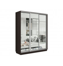 Шкаф-купе Хочу домой Маршал Лайт Венге / Зеркало / Серебро, алюминий 60 см