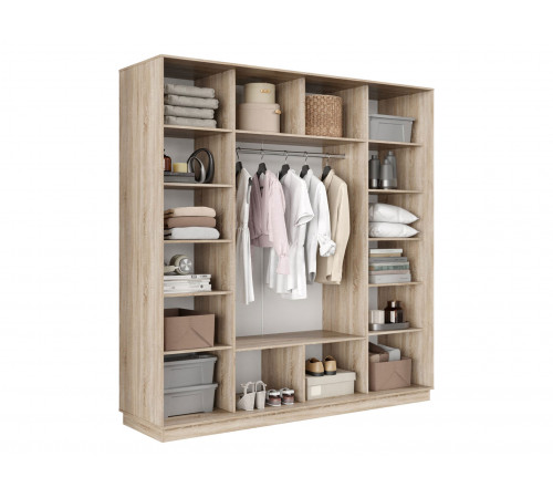 Шкаф-купе Хочу домой Маршал Лайт Дуб Сонома / Зеркало / Серебро, алюминий 60 см