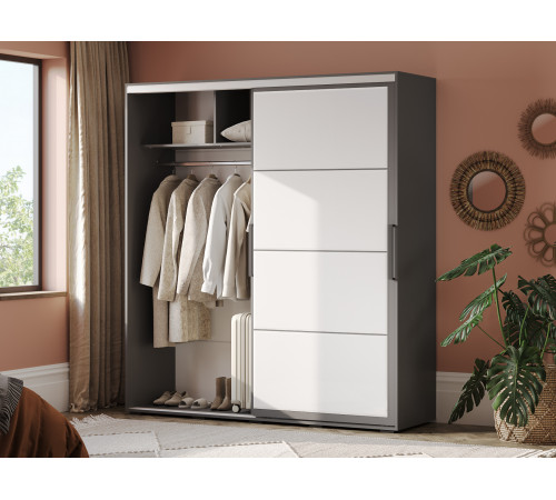 Шкаф-купе Мебелони Крафт 6 Графит 196,2 см