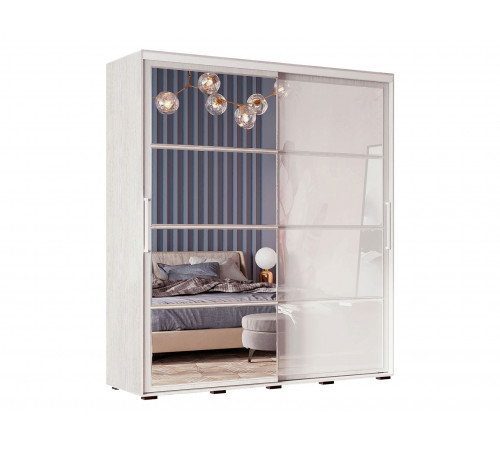 Шкаф-купе Мебелони Крафт 6 Белый ясень 196,2 см