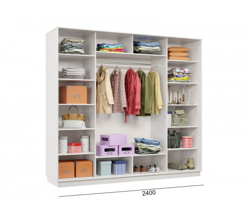 Шкаф-купе Хочу домой Маршал Лайт Белый / Зеркало / Серебро, алюминий 60 см