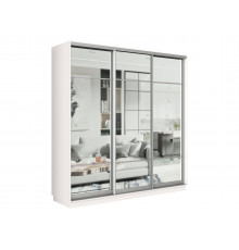 Шкаф-купе Хочу домой Маршал Лайт Белый / Зеркало / Серебро, алюминий 60 см