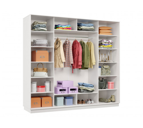 Шкаф-купе Хочу домой Маршал Лайт Белый / Зеркало / Шампань, алюминий Зеркало в центре