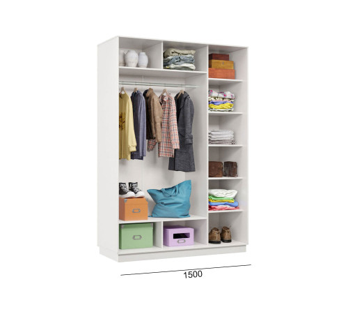 Шкаф-купе Хочу домой Маршал Лайт Белый / Зеркало / Серебро, алюминий 60 см