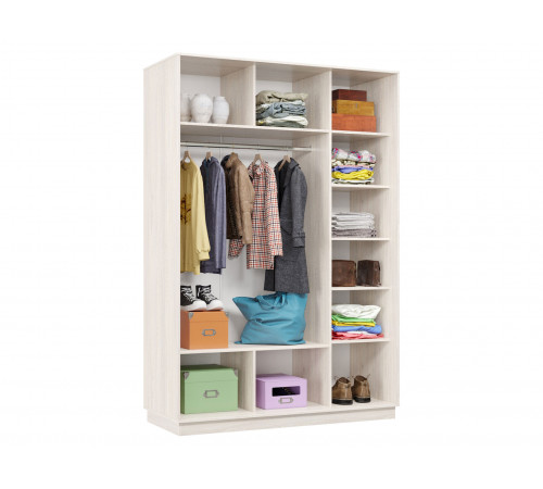 Шкаф-купе Хочу домой Маршал Лайт Ясень Анкор светлый / Серебро, алюминий 60 см