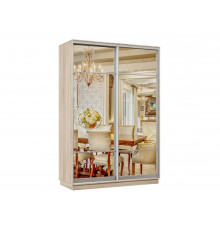 Шкаф-купе Хочу домой Маршал Лайт Дуб Сонома / Зеркало / Серебро, алюминий 60 см