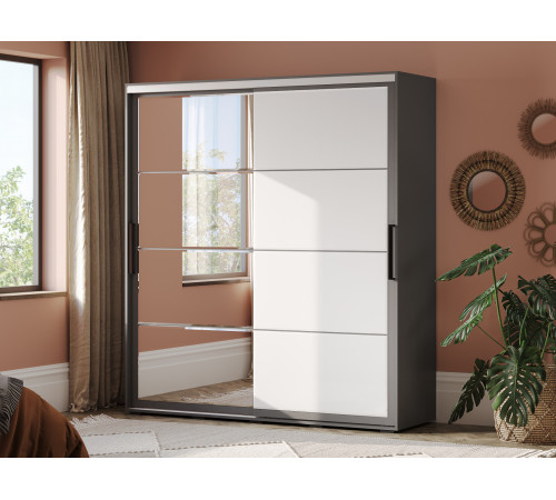 Шкаф-купе Мебелони Крафт 6 Графит 196,2 см