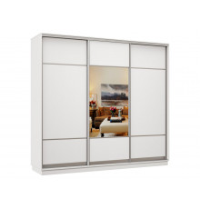 Шкаф-купе Хочу домой Маршал Лайт Белый / Зеркало / Серебро, алюминий 45 см