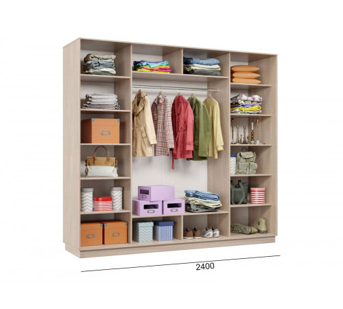 Шкаф-купе Хочу домой Маршал Лайт Ясень Шимо светлый / Серебро, алюминий 60 см