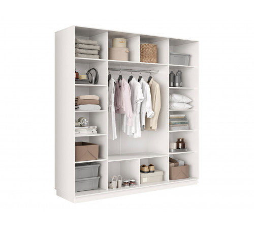 Шкаф-купе Хочу домой Маршал Лайт Белый / Зеркало / Серебро, алюминий 60 см