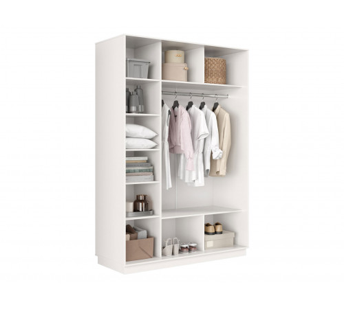 Шкаф-купе Хочу домой Маршал Лайт Белый / Зеркало / Серебро, алюминий 60 см