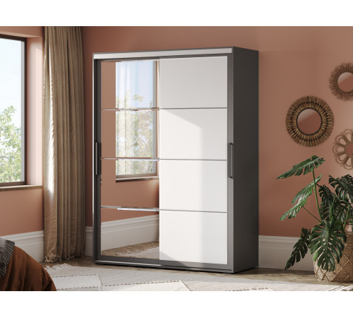 Шкаф-купе Мебелони Крафт 6 Графит 160,2 см